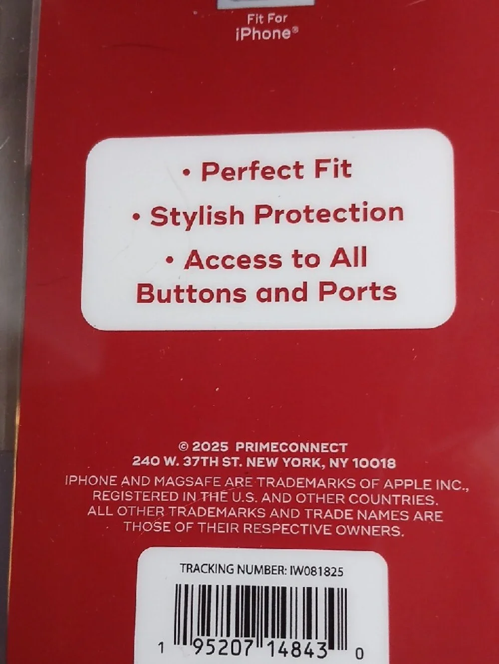 Clear Phone Case with Red Lip Print – Compatible with MagSafe